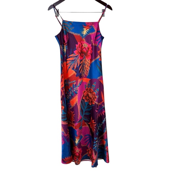 Joie Dresses & Skirts - Joie Midi Dress Spaghetti Strap Red & Blue Floral Women’s Size XS Wedding Guest